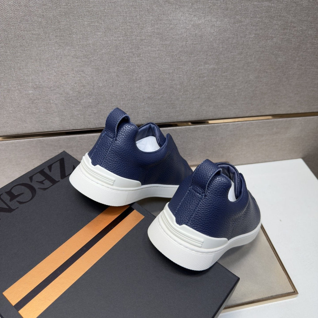 Zegna Navy Slip-On Sneakers — back