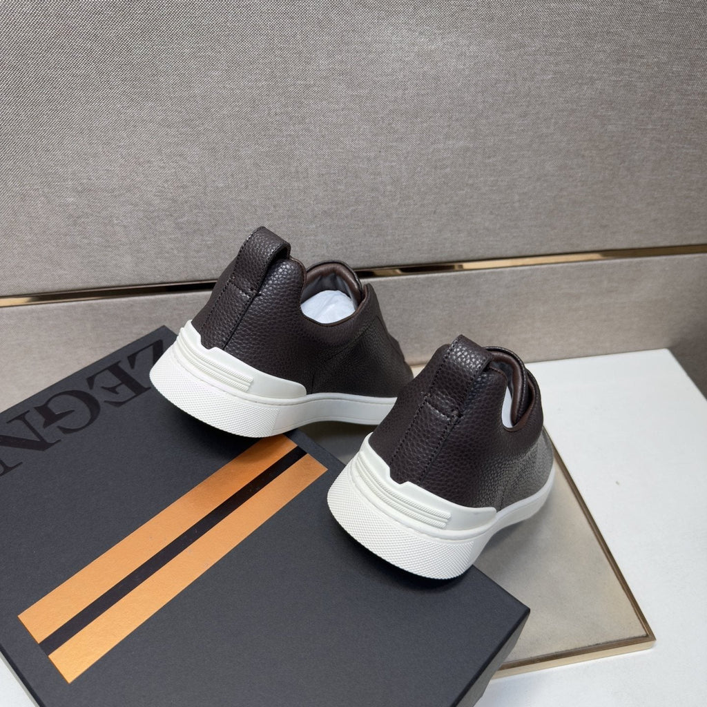 Zegna Navy Slip-On Sneakers — back