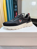 Moncler Black and Charcoal Low-Top Sneakers — hero