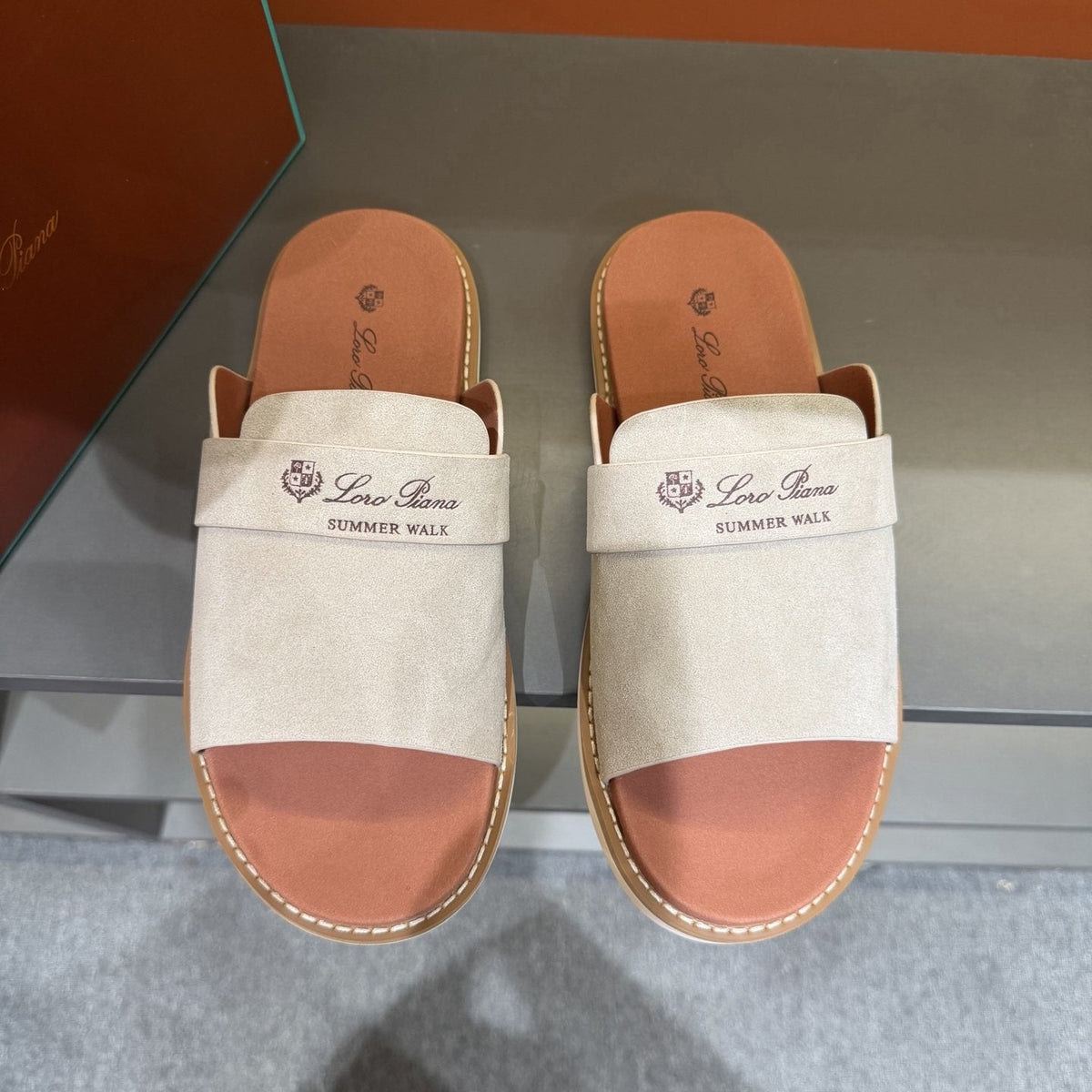 Loro Piana Summer Walk Slide Sandals — front