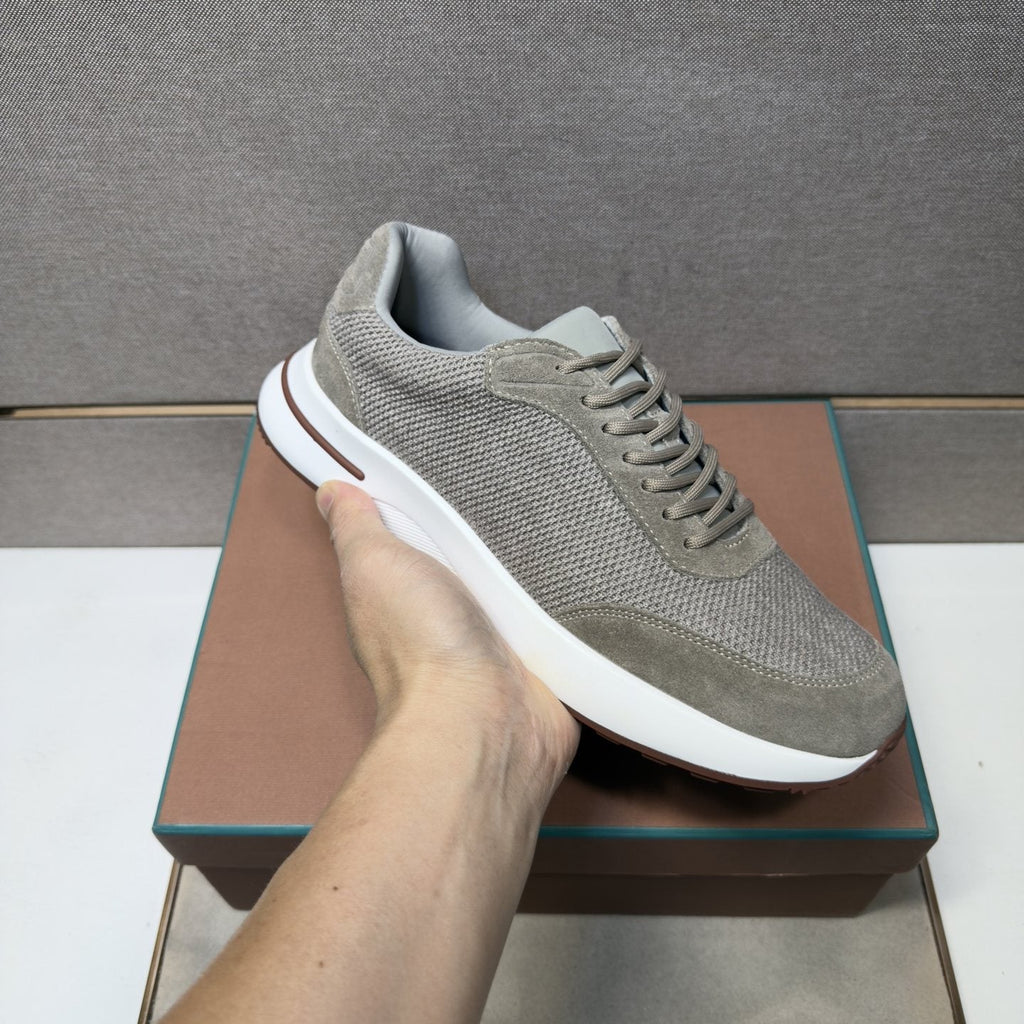 Men's Textured Mesh Casual Sneakers — model