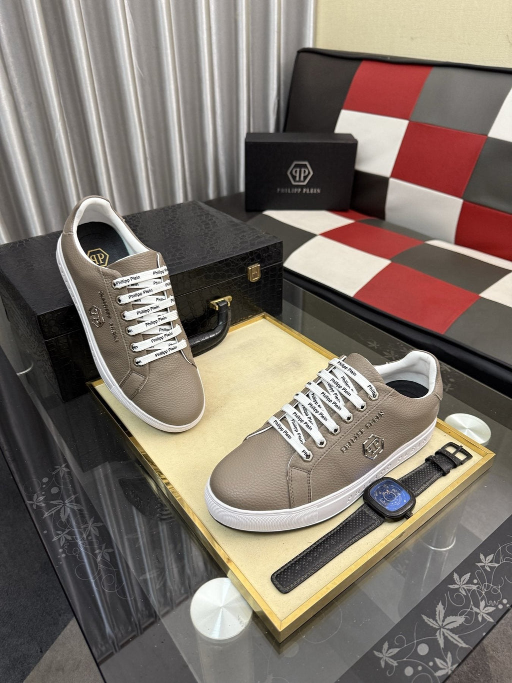 Philipp Plein Lace-Up Low-Top Sneakers — side
